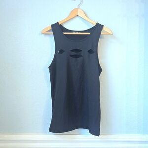 Elegant Black Cut-Out Tank Top | Size S